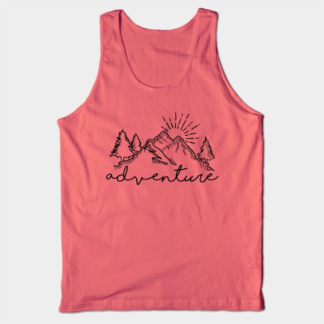 Adventure mountain Outdoor Men Women Gift Tank Top by CreativeSalek